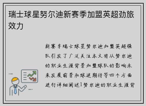 瑞士球星努尔迪新赛季加盟英超劲旅效力